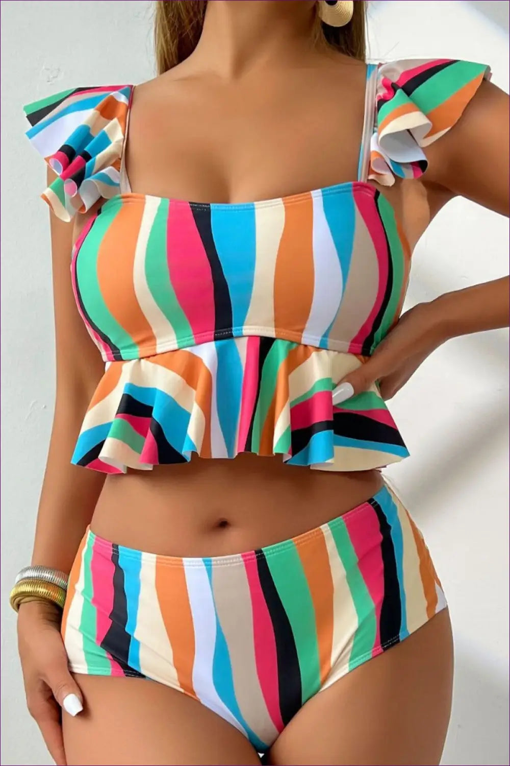 Boho Bikini with Ruffle Trim - Summer Evenings Sorted - Swimwear - Lingerie Hut - Beachwear • Casual • Cover Up