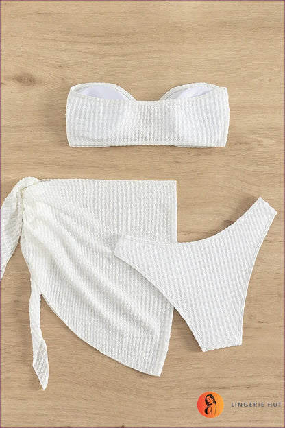 Boho Bikini Set - Beach Bliss Awaits - s / White - Swimwear - Lingerie Hut - Beachwear • Casual • Cutout