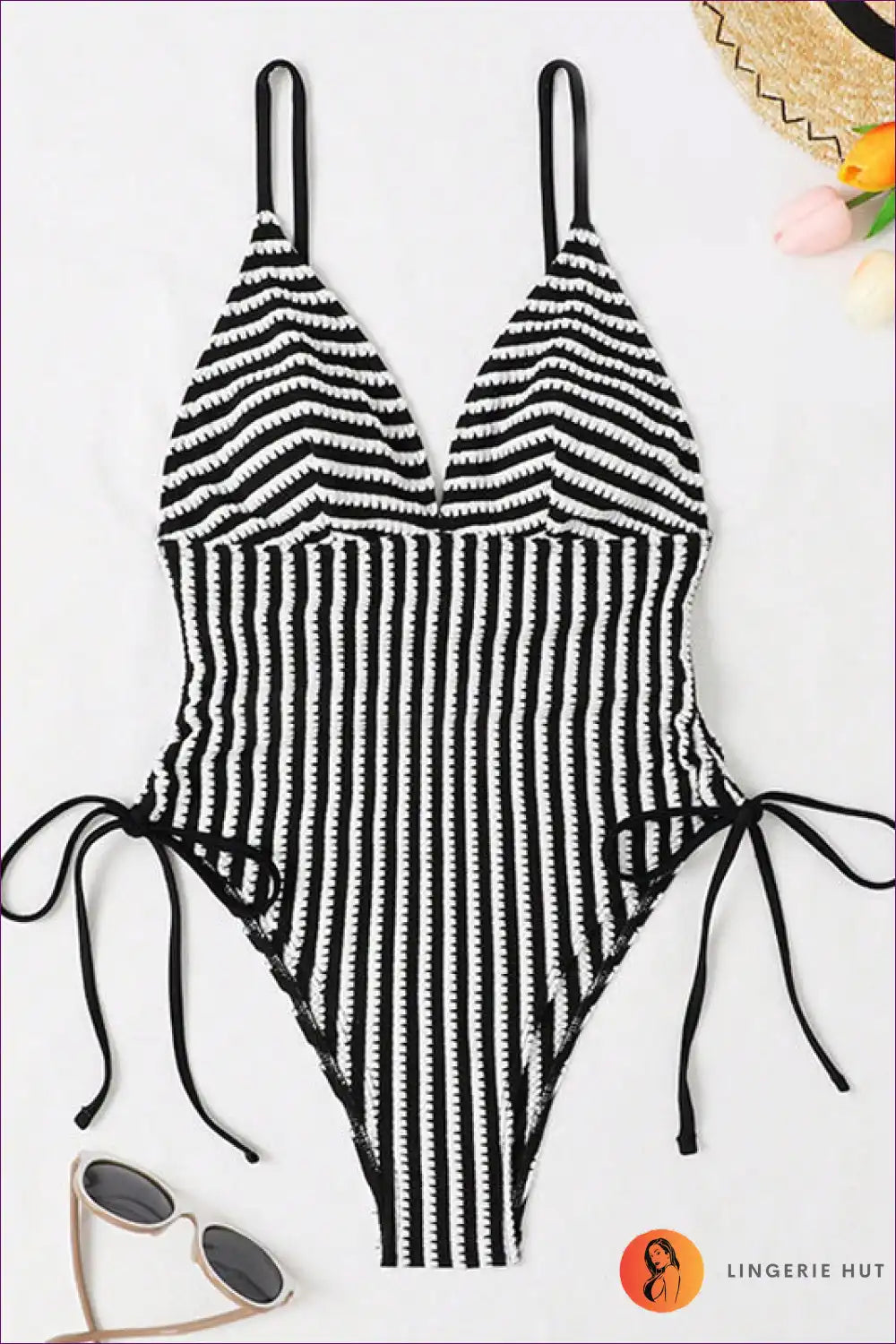 🌞 Ready To Rule The Beach With Boho Bliss Striped Swimsuit? Perfect For Boho Beauties Looking Make a Splash.