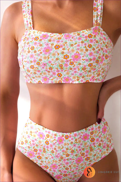 Boho Blossom High-waist Bikini - Embrace The Summer Vibes