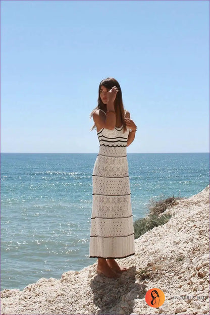 Boho Chevron Midi Dress - Effortless Summer Style