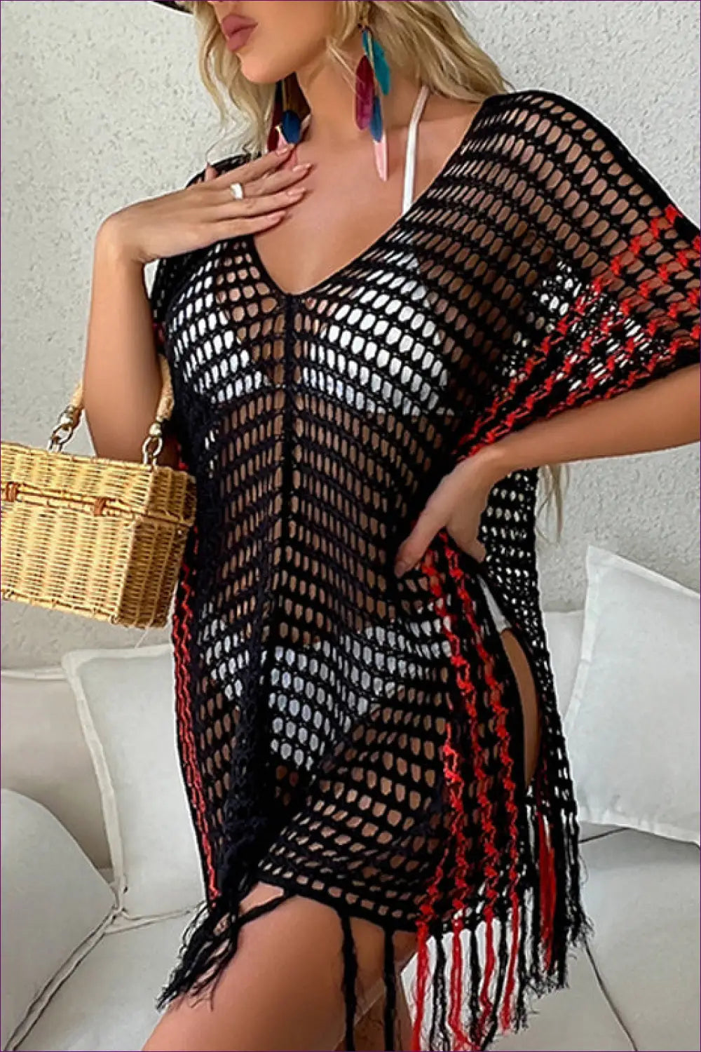 Boho Crochet Cover Up - Laid-back Summer Glamour - Swimwear - Lingerie Hut - Beachwear • Casual