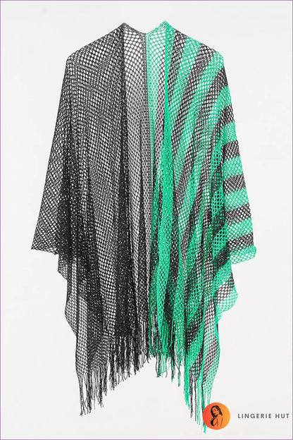 Boho Fringe Beach Cover Up - Effortless Summer Escape - one Size / Green - Clothing Tops - Lingerie Hut - Beachwear