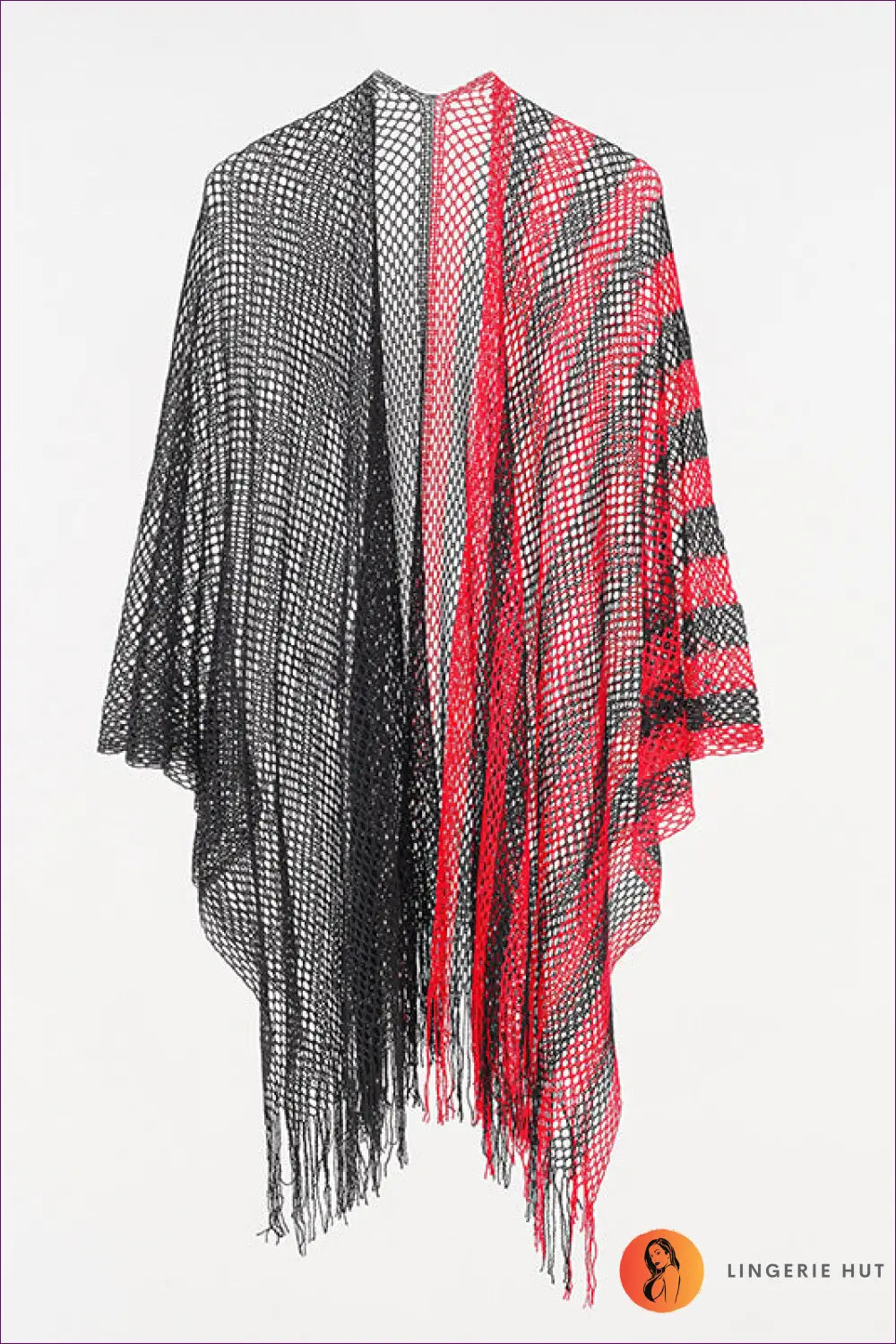 Boho Fringe Beach Cover Up - Effortless Summer Escape - one Size / Red - Clothing Tops - Lingerie Hut - Beachwear