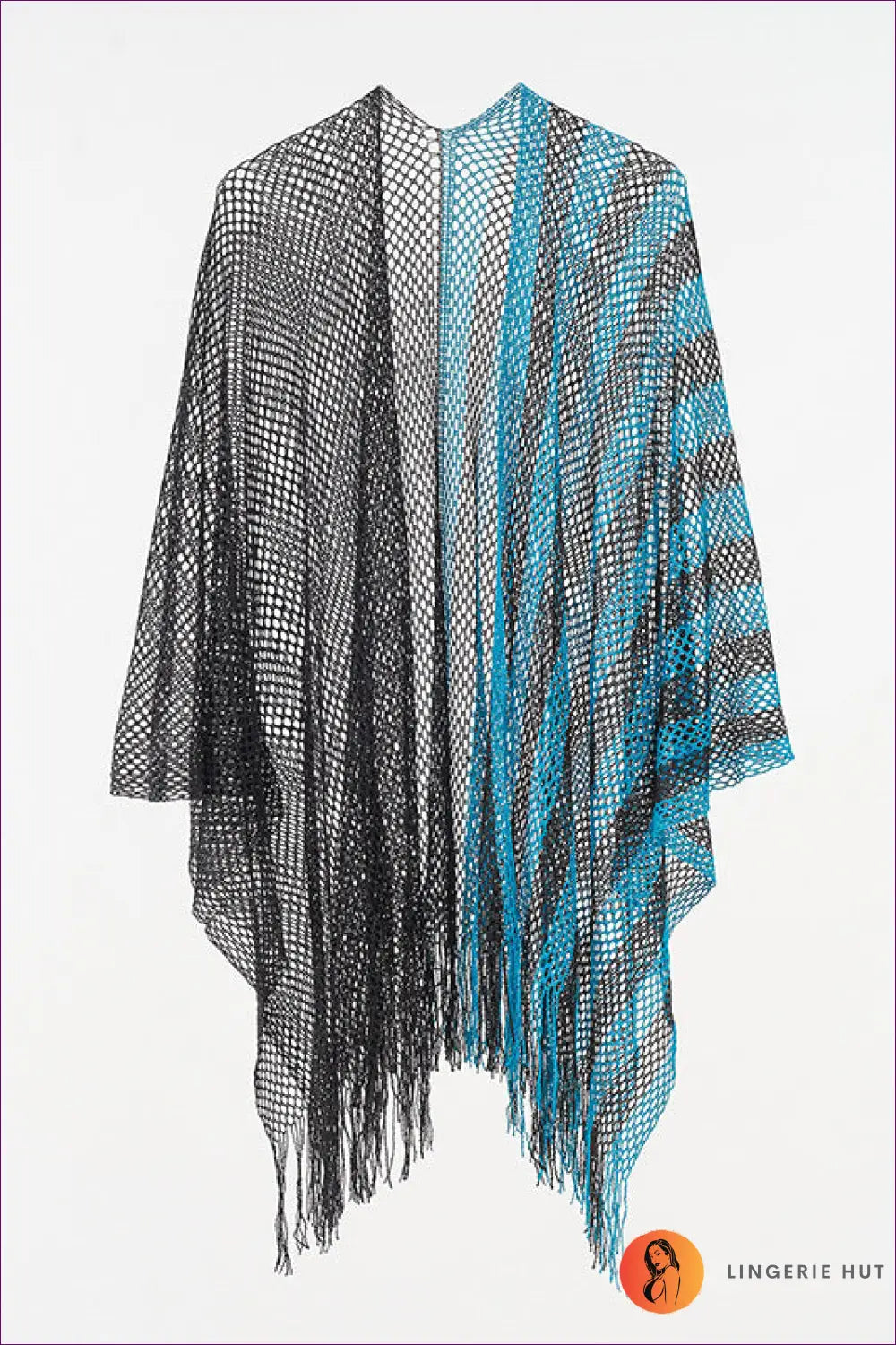 Boho Fringe Beach Cover Up - Effortless Summer Escape - one Size / Skyblue - Clothing Tops - Lingerie Hut - Beachwear