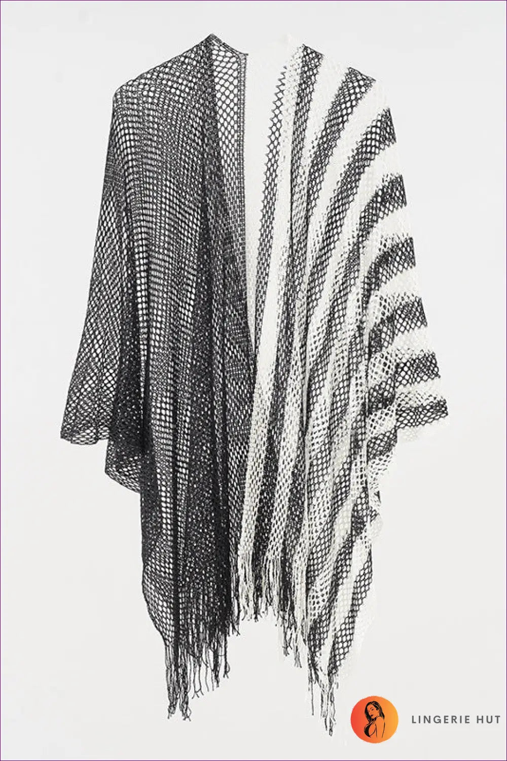 Boho Fringe Beach Cover Up - Effortless Summer Escape - one Size / Black - Clothing Tops - Lingerie Hut - Beachwear