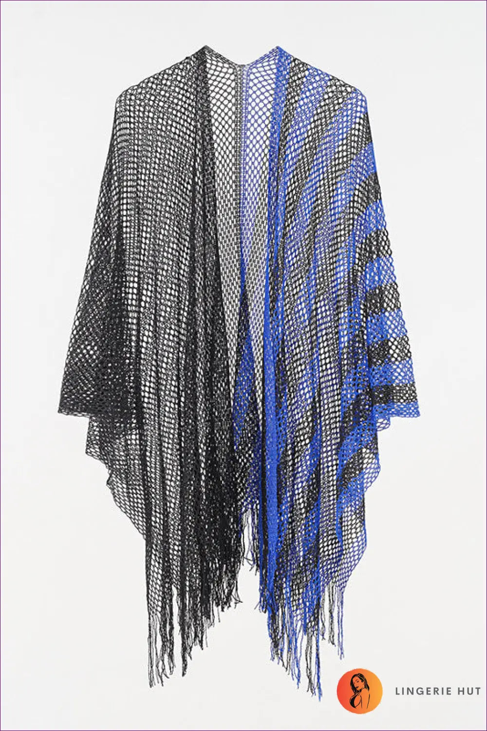 Boho Fringe Beach Cover Up - Effortless Summer Escape - one Size / Blue - Clothing Tops - Lingerie Hut - Beachwear