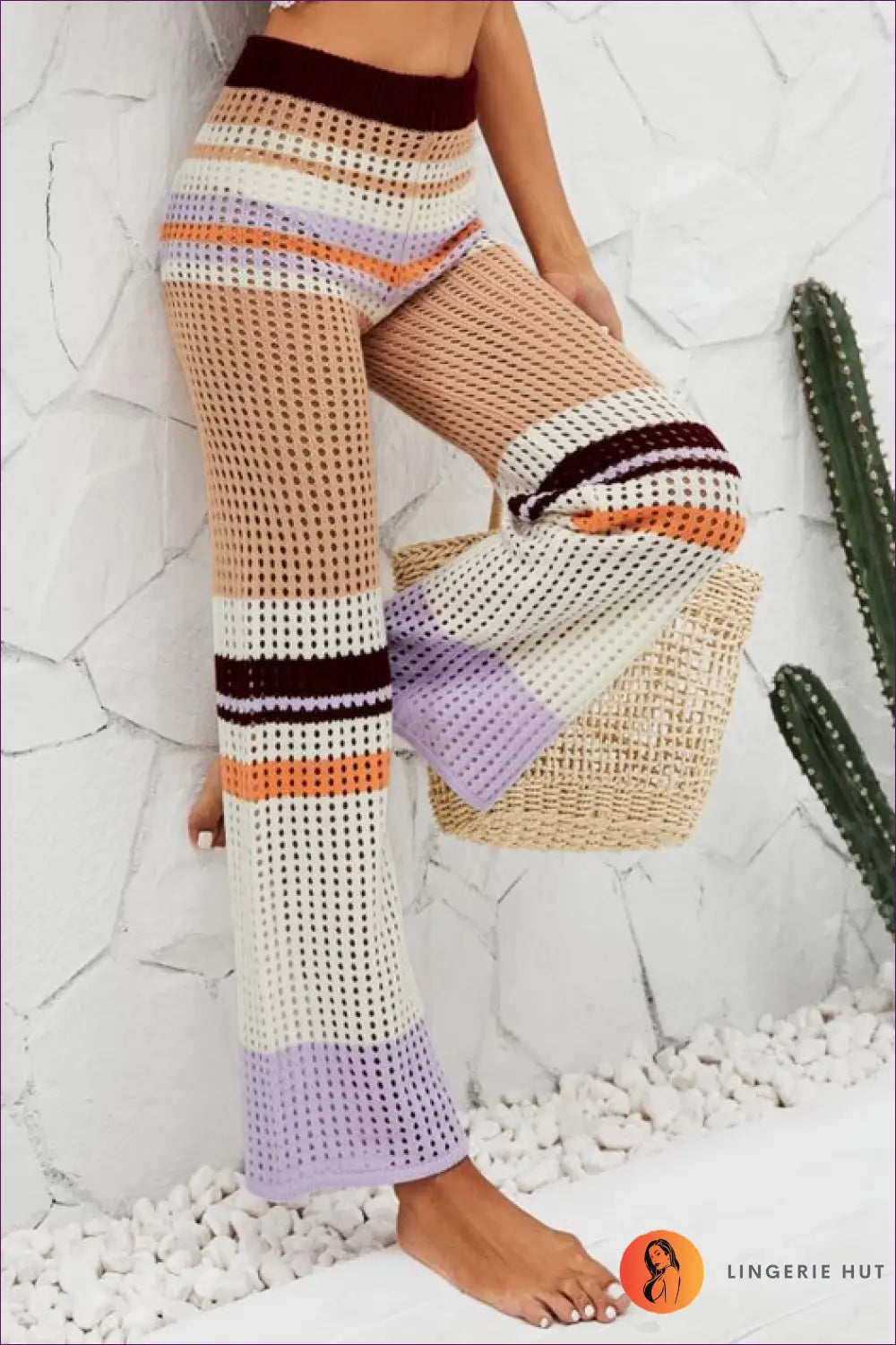 Boho Knit Flare Leggings - Effortless Free-spirit Style - s / Khaki - Beachwear • Casual • Clothing • Everyday