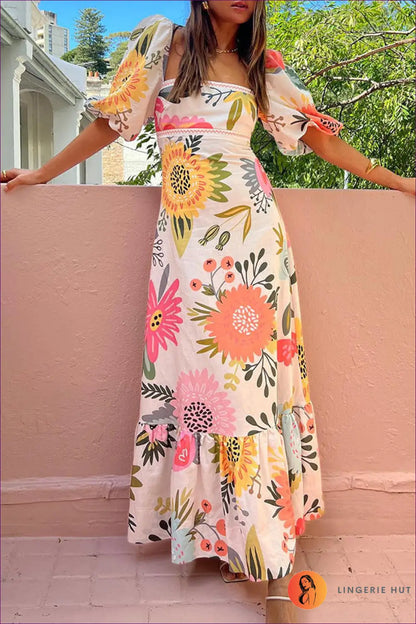 Boho Maxi Dress with Floral Cotton - Effortless Summer Elegance - s / Red - Dresses - Casual • Clothing • Everyday