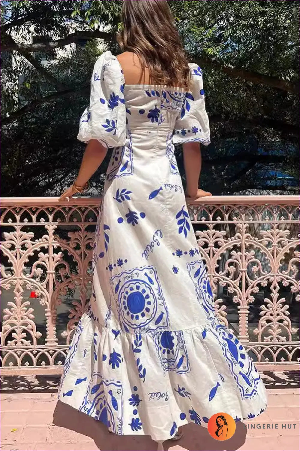 Boho Maxi Dress with Floral Cotton - Effortless Summer Elegance - Dresses - Casual • Clothing • Everyday - Lingerie Hut