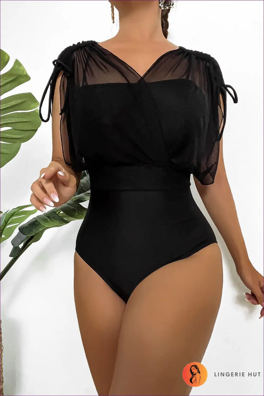 Boho Mesh v Neck one Piece Swimsuit - Summer Evenings Sorted - Swimwear - Lingerie Hut - Backless • Beachwear • Cutout