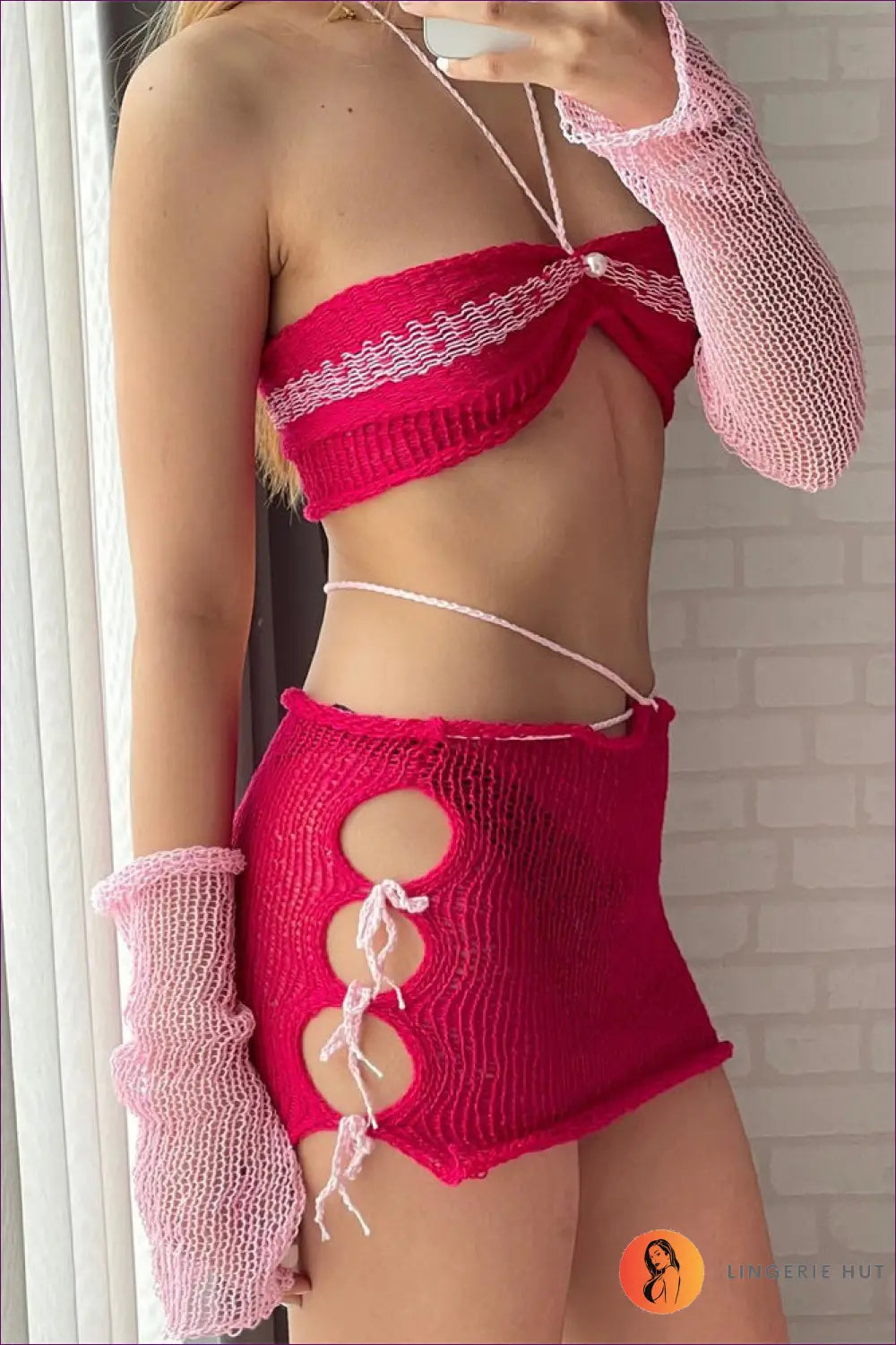 Boho Co-ord Set with Pearl Cutouts - Holiday Evening Essential - co Ord - Clothing - Lingerie Hut - Backless • Casual