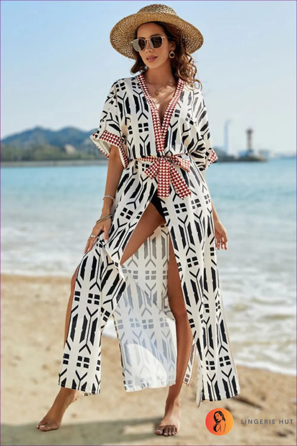 Get Ready For Summer Vibes With Our Boho Printed Beach Cover-up Cardigan. Embrace The Boho Style, Pair It