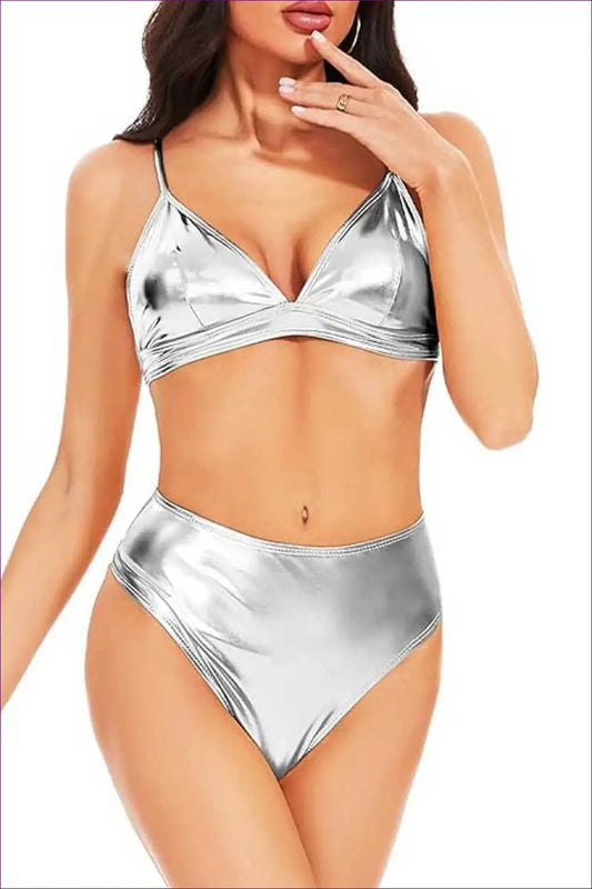 Boho Split Bikini Set - the Summer Holiday Edit - s / Silver - Swimwear - Lingerie Hut - Beachwear • Casual • Glamour