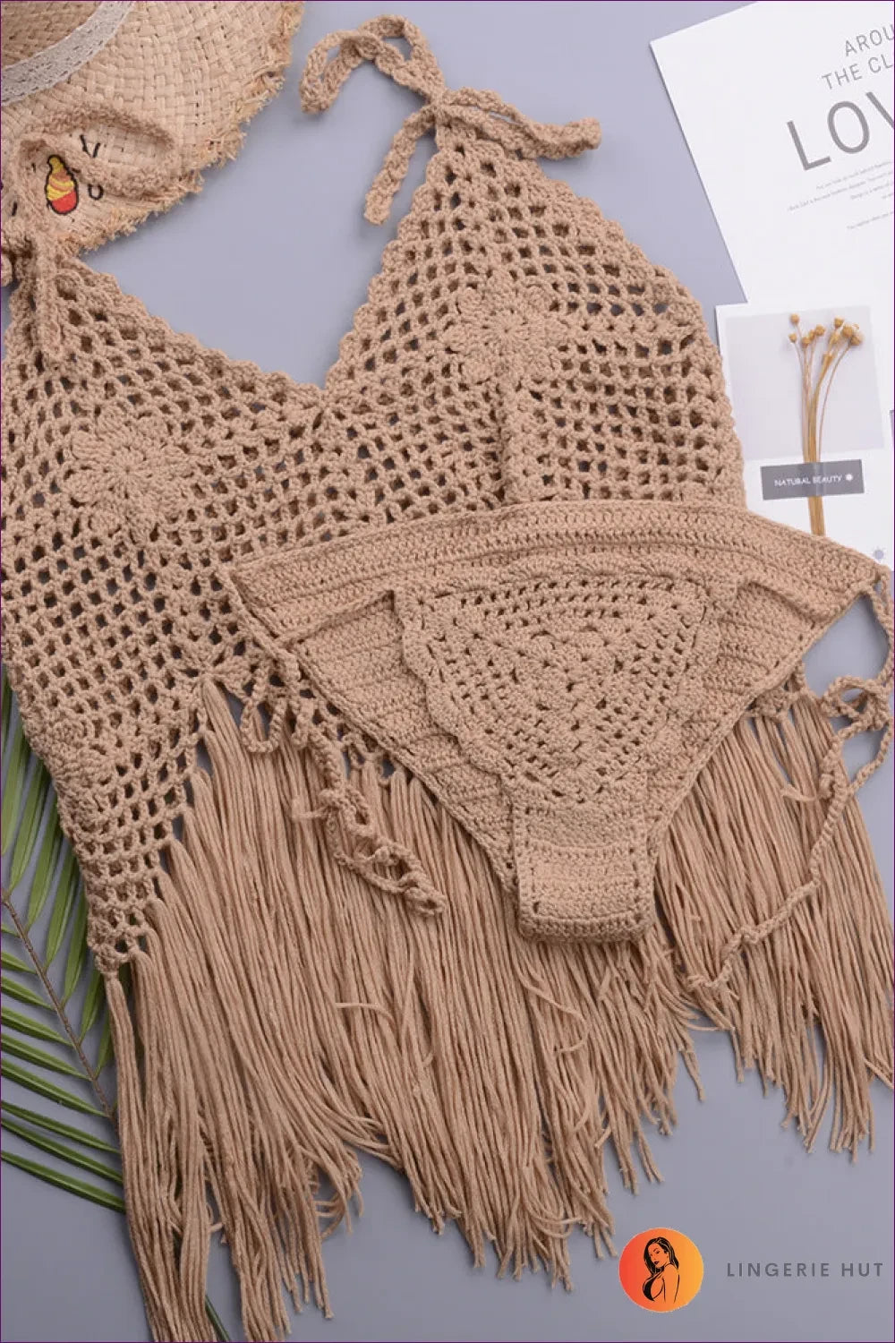 Unleash Your Boho Goddess With Our Handwoven Crochet Bikini - The Perfect Swimsuit Set To Elevate Beach Style.