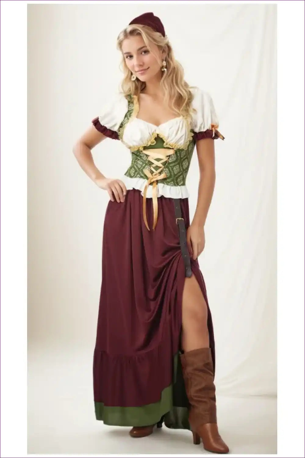 Bold Burgundy Oktoberfest Costume - Bavarian Elegance ?? for Costume,