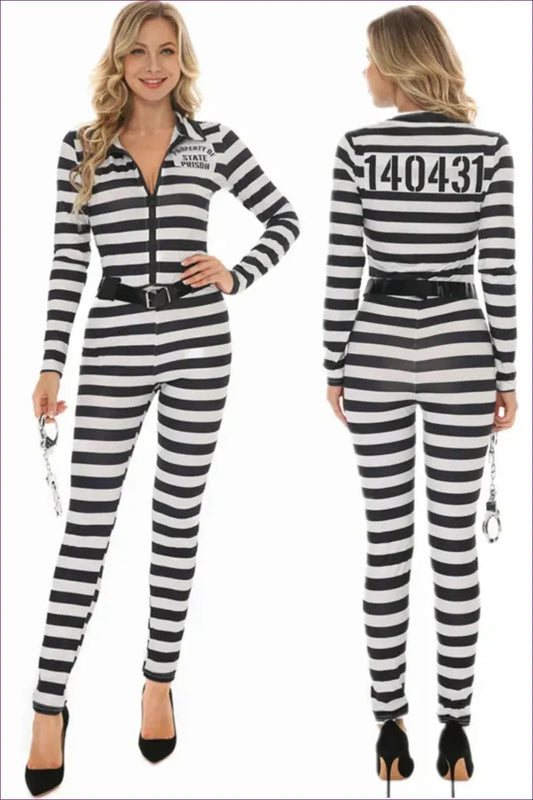 Bold Striped Jail Costume - Captivating Elegance