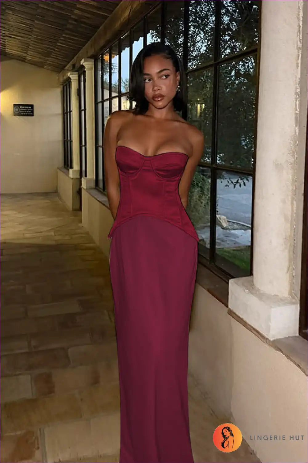 Boned Corset Maxi Dress with Sweetheart Neckline for Corset, Date Night, Dress, Dresses, Evening Wear