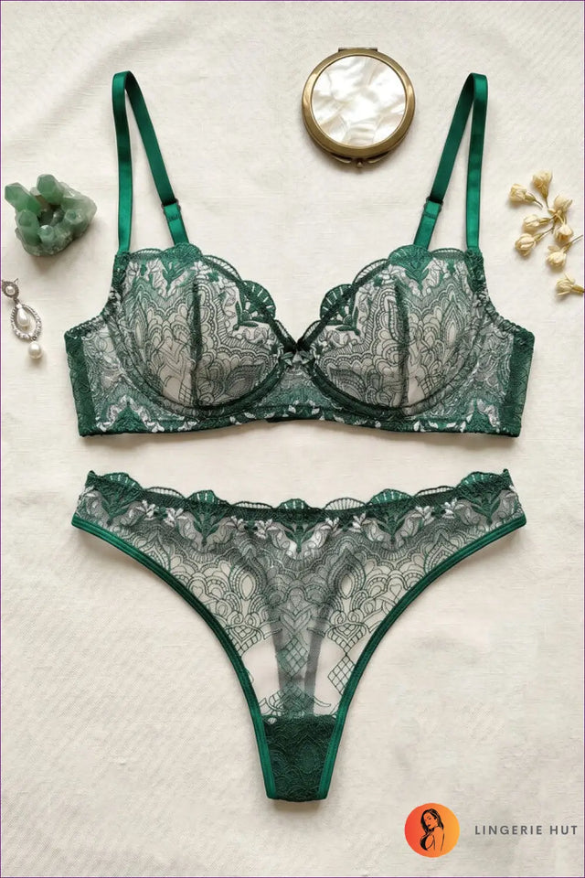Bra Set with Embroidered Cups - Sweet Confidence