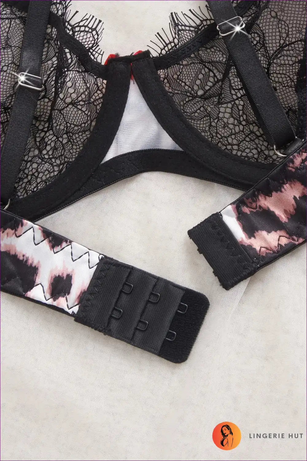 Bra Set with Leopard Print & Lace Trim - Wild Confidence Mood for Animal, Boudoir, Set, Date Night, Evening