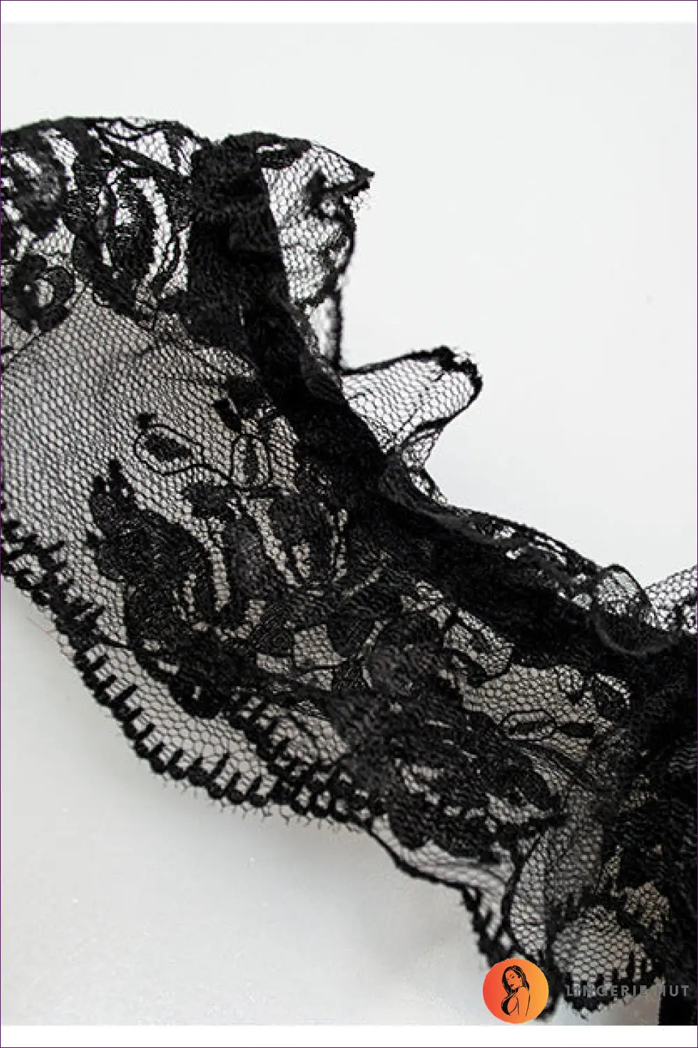 Bra Set with Sheer Ruffle Lace Trim - Everyday Romance - Lingerie - Hut - Adjustable Straps • All Season • Boudoir