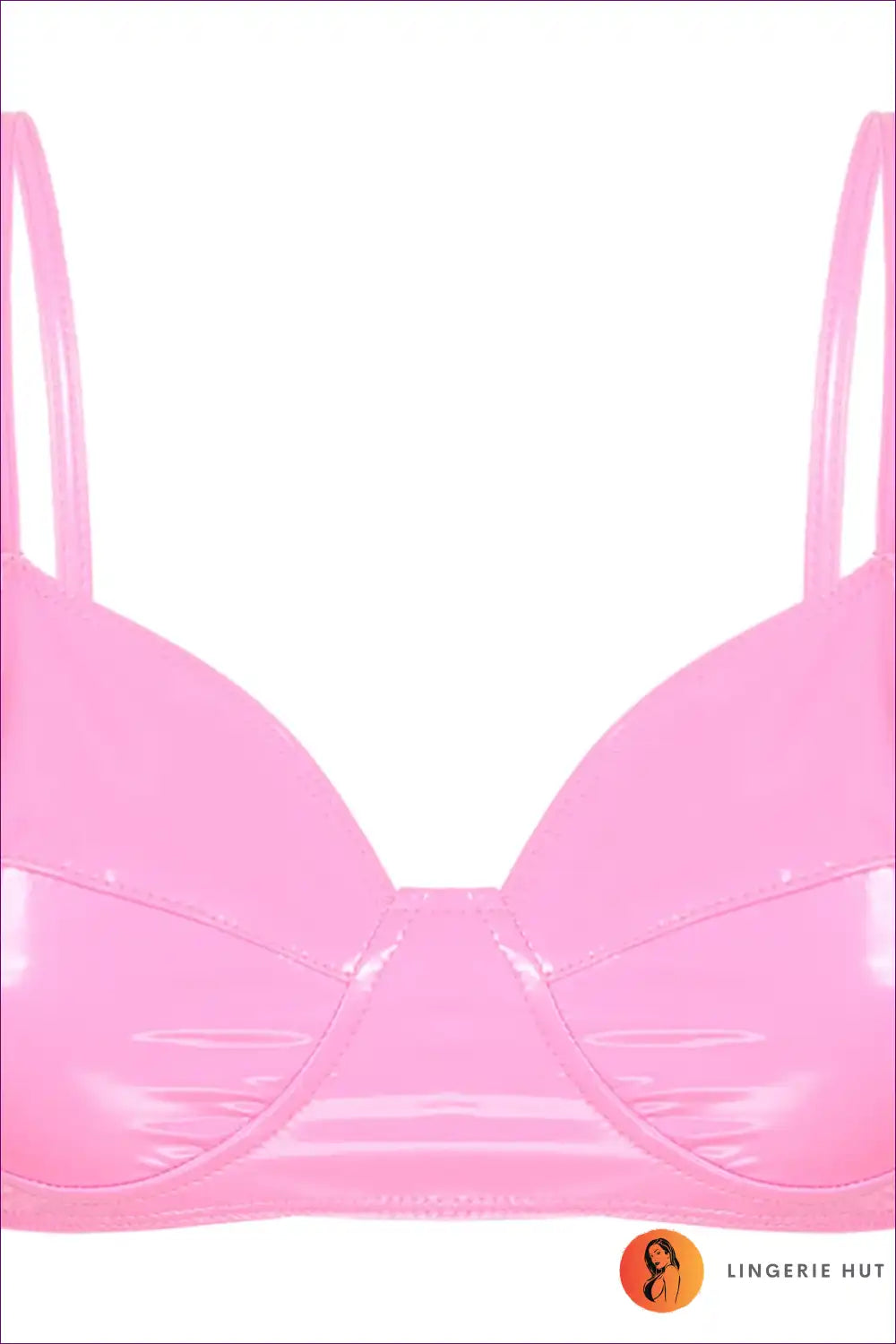 Bra Top with Glossy Wetlook Finish - After-dark Confidence for Bra, Clubwear, Crop, Date Night, Evening Wear