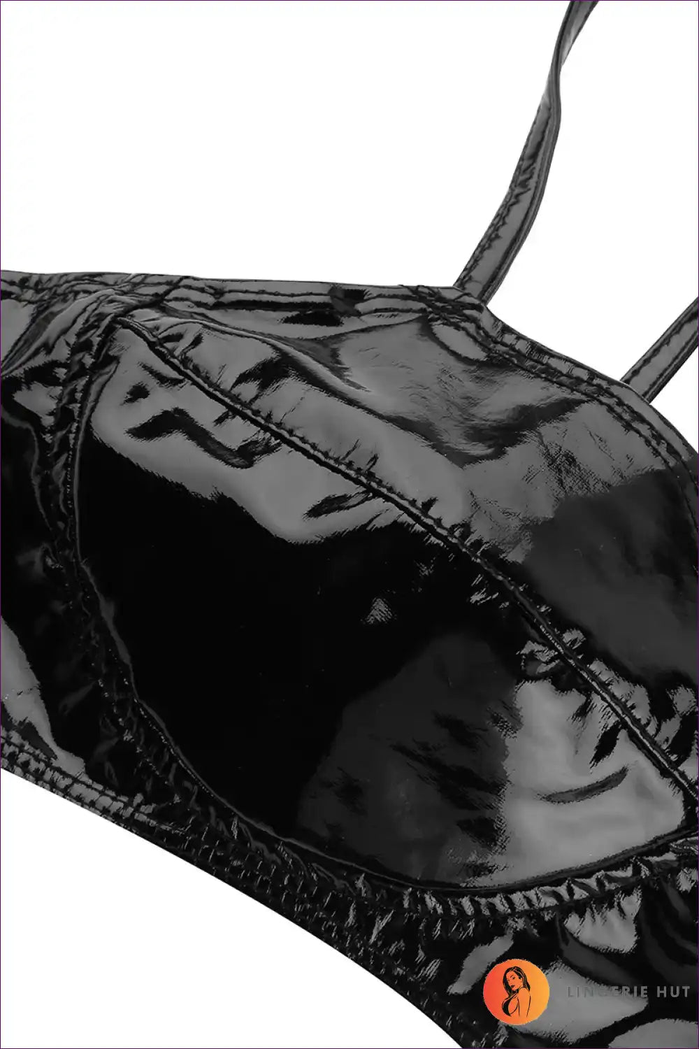 Bra Top with Glossy Wetlook Finish - After-dark Confidence for Bra, Clubwear, Crop, Date Night, Evening Wear