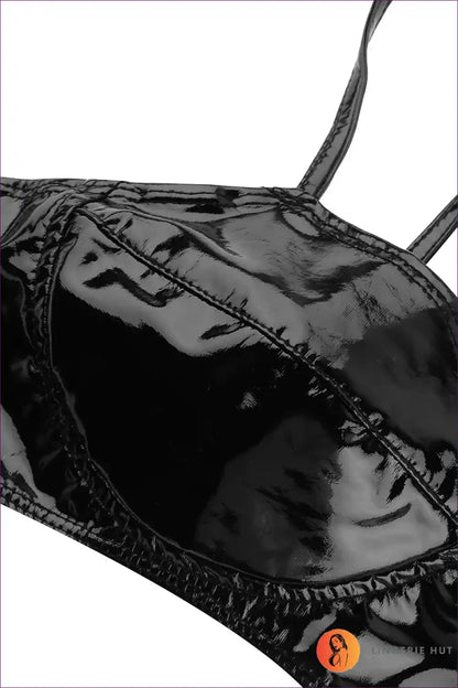 Bra Top with Glossy Wetlook Finish - After-dark Confidence for Bra, Clubwear, Crop, Date Night, Evening Wear