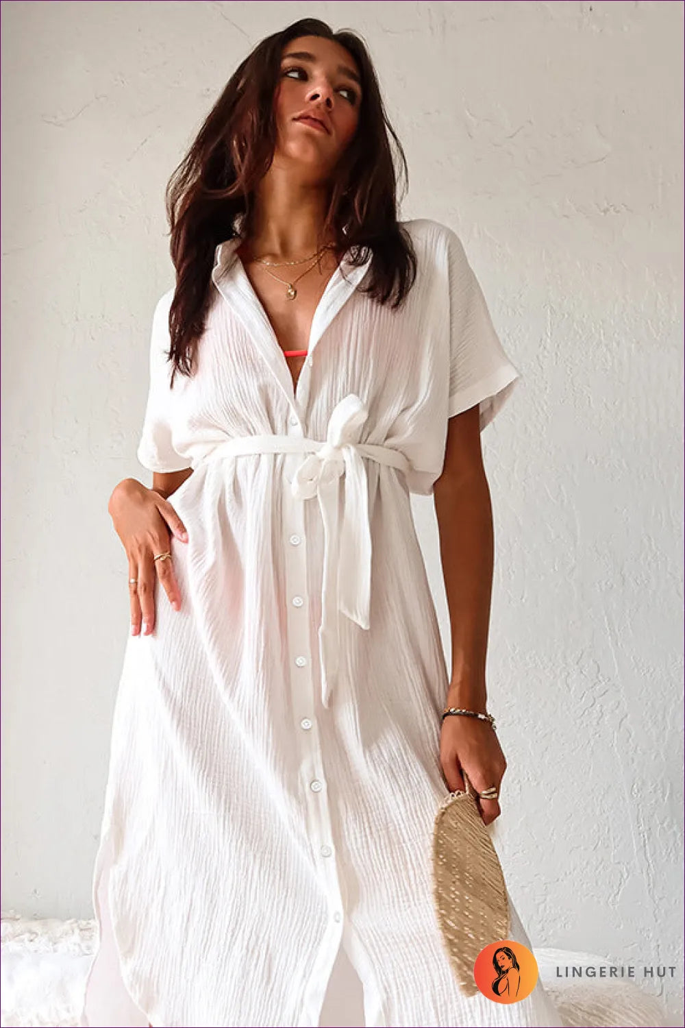 Breezy White Cotton Shirt Dress - Effortless Chic