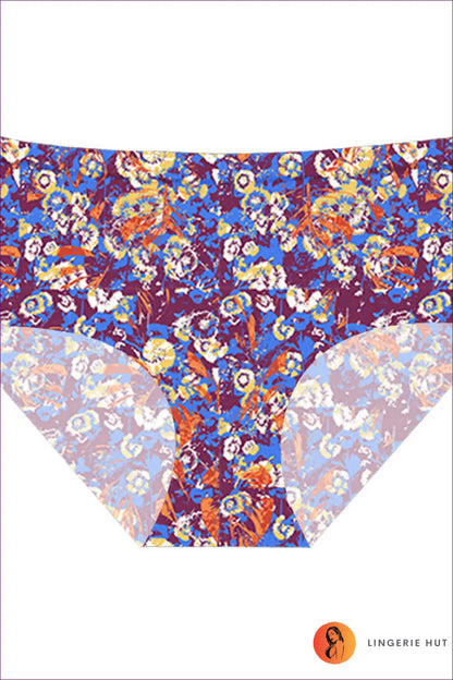 Briefs with Floral Print - Everyday Confidence - Xs / Purplish Red Hand-held Fireworks - Top - Lingerie Hut