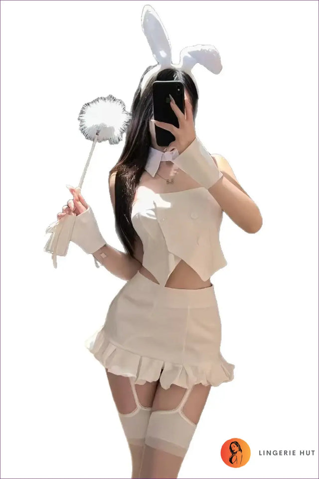 Bunny Costume with Cutout Waist Blazer - Sporty Confidence