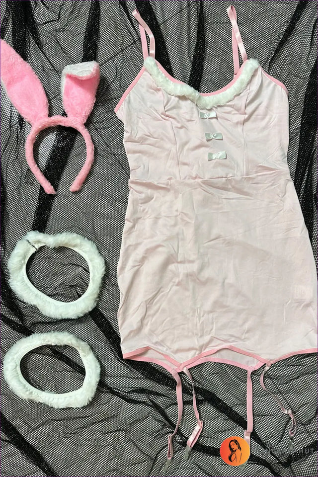 Bunny Costume with Faux Fur Trim - Winter Party Edition