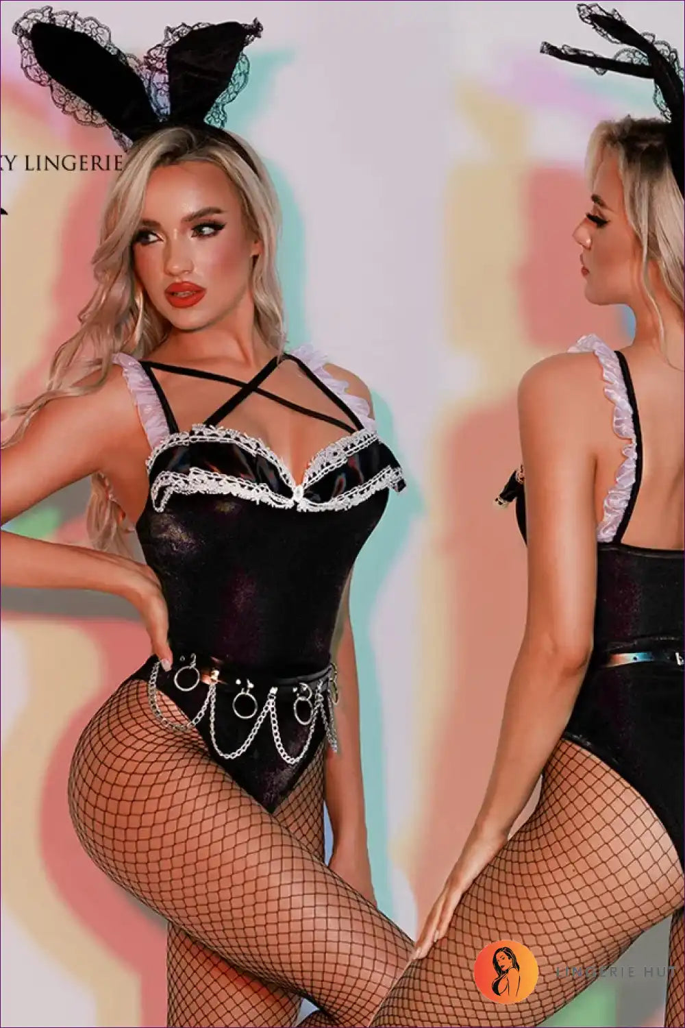 Bunny Costume with Heart Cut-out Bodysuit - Flirty Fantasy for Bodysuit, Boudoir, Bunny, Costume, Cutout