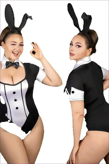 Bunny Costume with Pom Tail Detail - Playful Elegance - P61102 / Xxl - Halloween • just in • Party • Role Play
