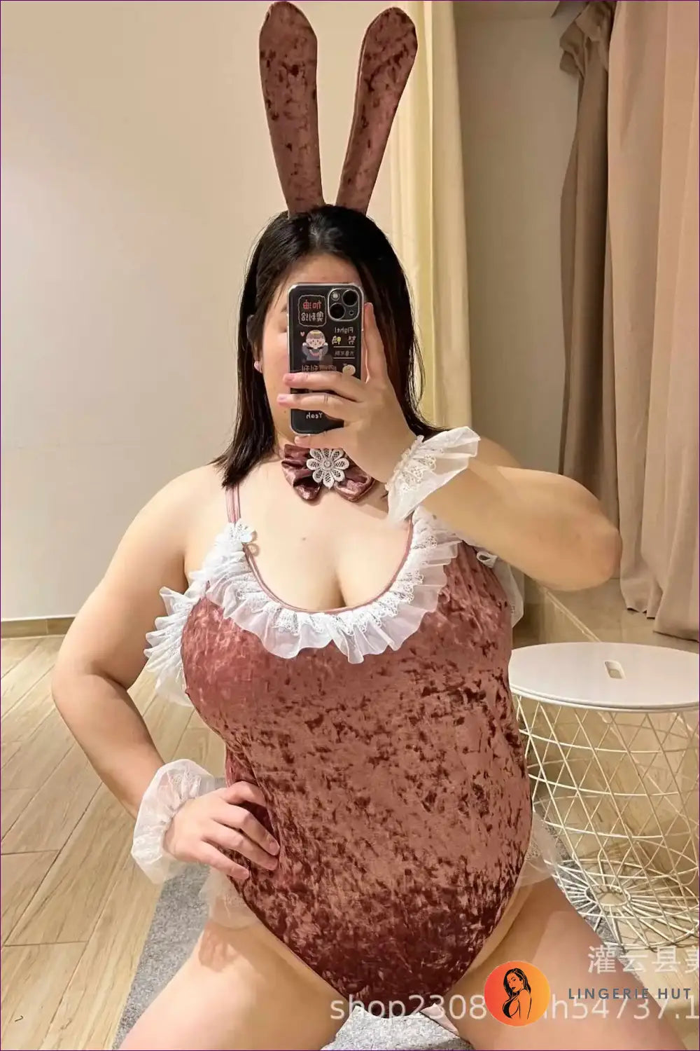 Bunny Costume with Ruffle Trim Bodysuit - Playful Confidence - 02 / L(40-60kg) - Halloween • just in • Party • Role