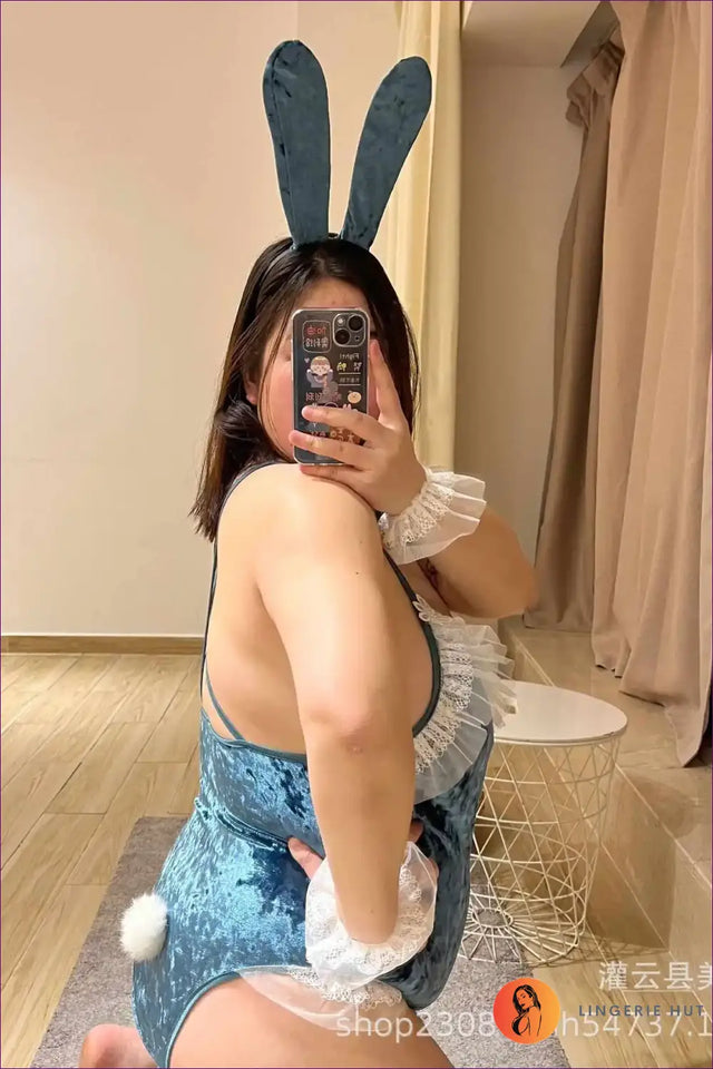 Bunny Costume with Ruffle Trim Bodysuit - Playful Confidence