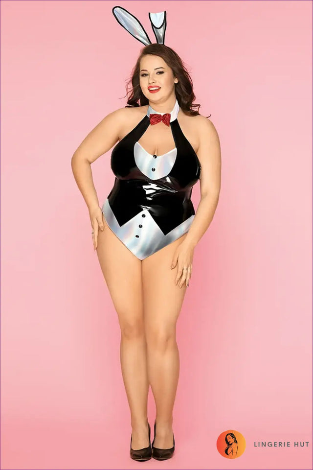 Bunny Costume with Tuxedo Bow Detail - Glamorous Confidence