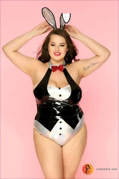 Bunny Costume with Tuxedo Bow Detail - Glamorous Confidence - 01 / Xl(70-85kgs) - Halloween • just in • Party • Role