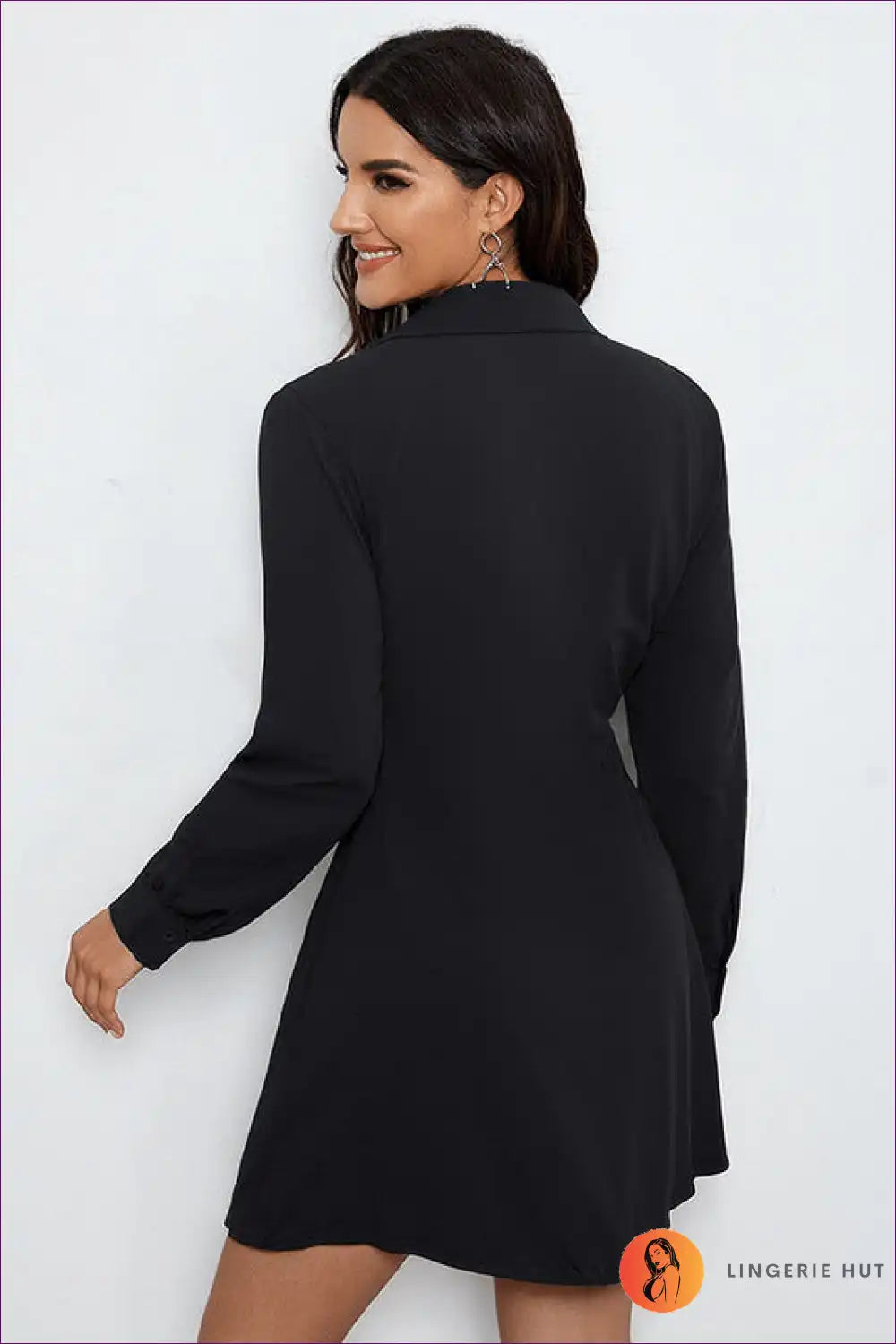 Button-front Shirt Dress with Belt Detail for All Season, Autumn, Casual, Everyday, Formal Wear