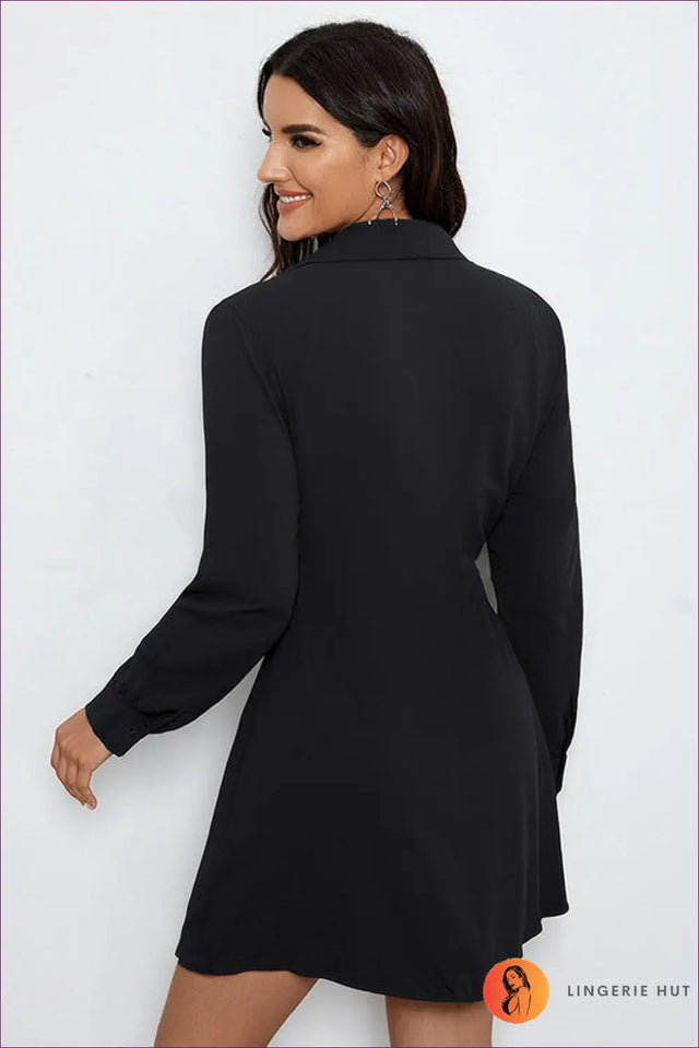 Button-Front Shirt Dress with Belt - Effortless Modernity