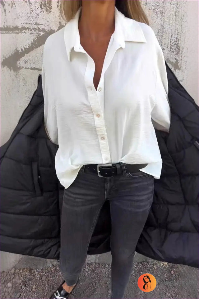 Oversized Button-Up Shirt - Effortless Minimalism Refined