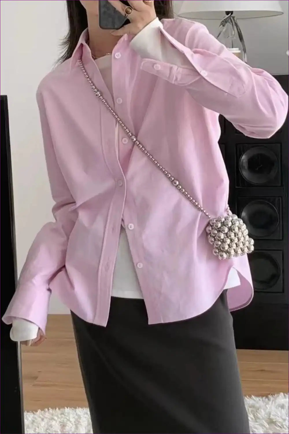 Button-up Shirt with Relaxed Fit - Effortless Chic for All Season, Autumn, Blouse, Casual, Everyday