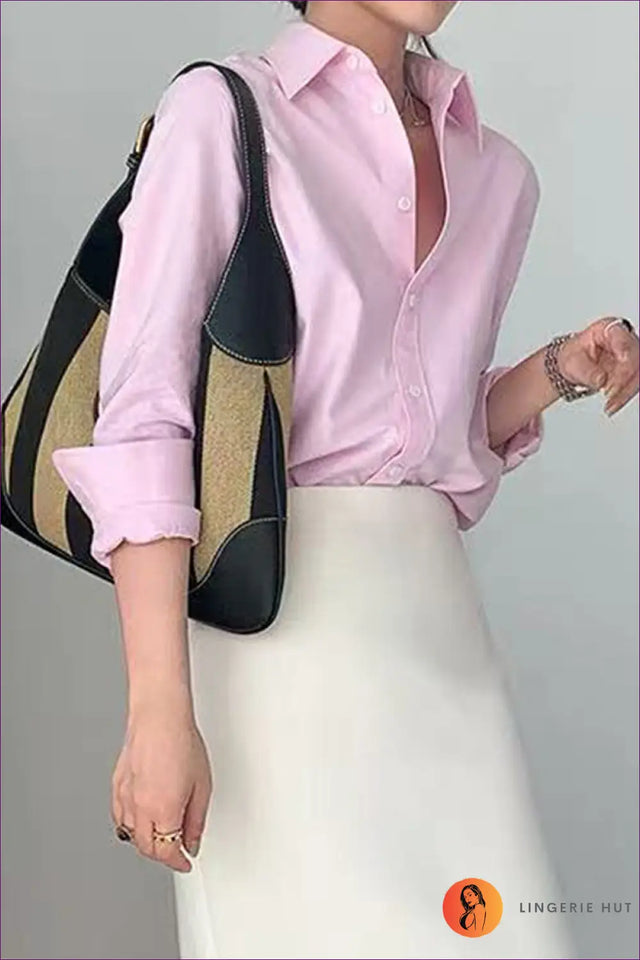 Button-Up Shirt with Relaxed Fit - Effortless Chic