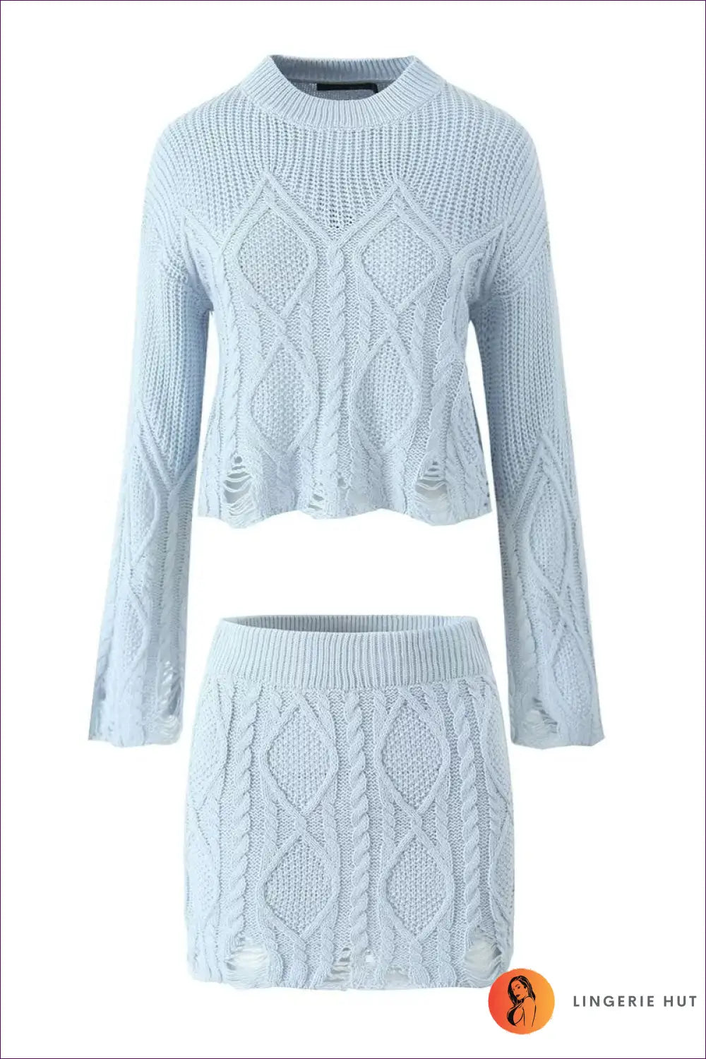 Cable Knit Mini Dress - Winter Warmth with Style - Dresses - Lingerie Hut - Autumn • Casual • Cotton • Everyday