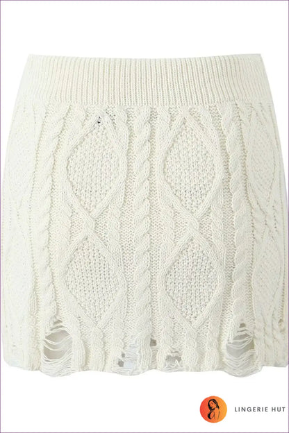 Cable Knit Mini Dress - Winter Warmth with Style - Dresses - Lingerie Hut - Autumn • Casual • Cotton • Everyday