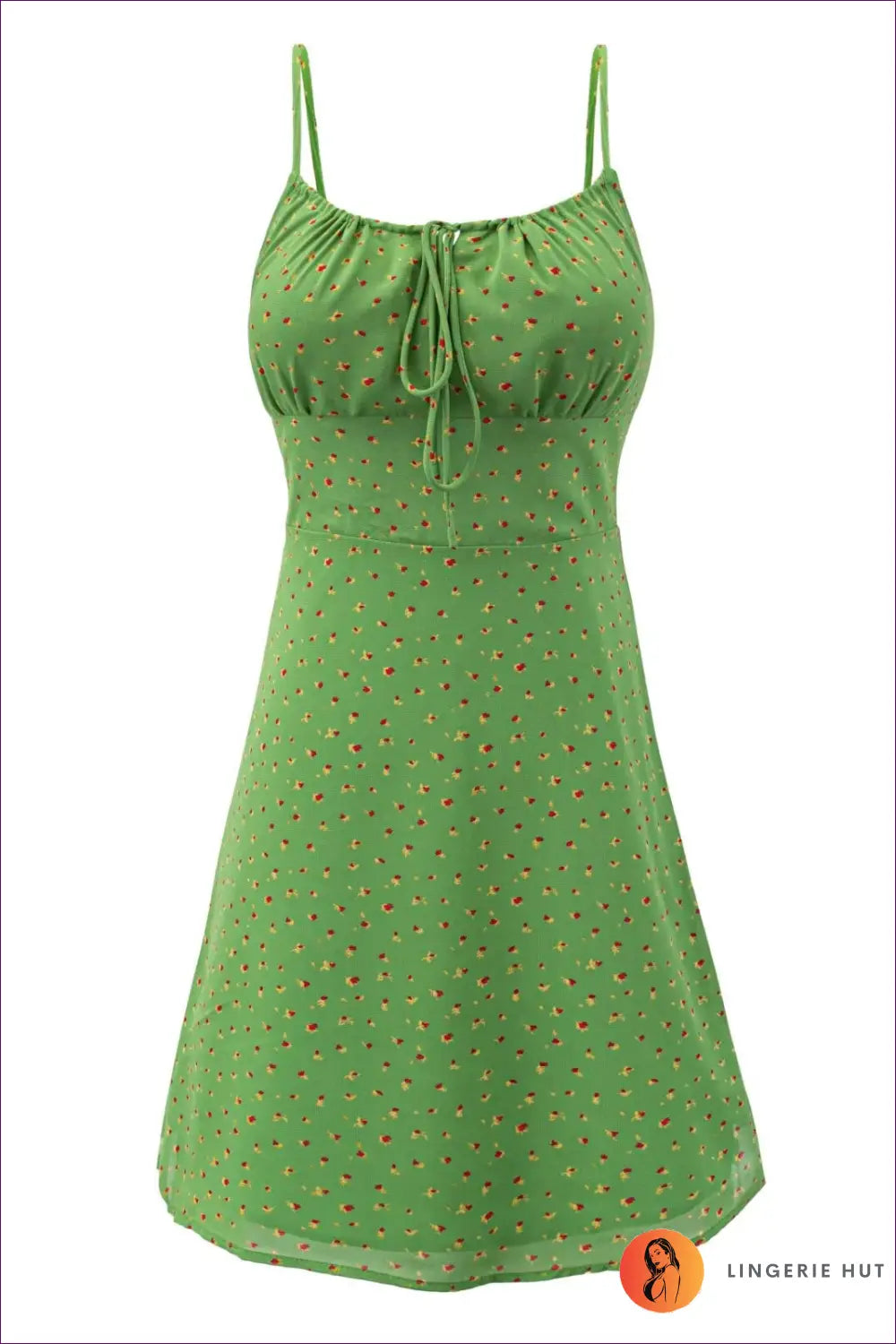 Cami Dress with Tie Waist Detail - Breezy Sophistication - s / Green - Casual • Cotton • Dresses • Everyday - Lingerie