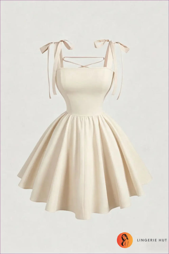 Cami Dress with Tie Waist Detail - Soft Focus Charm