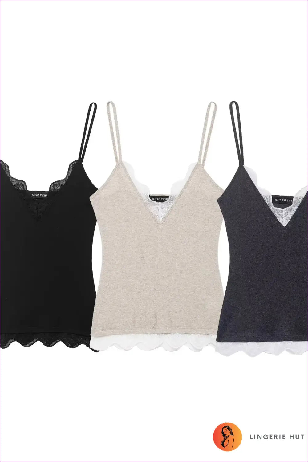 Camisole with Lace Trim - Quiet Luxury - Top - Lingerie Hut - All Season • Casual • Everyday • Glamour • Jersey