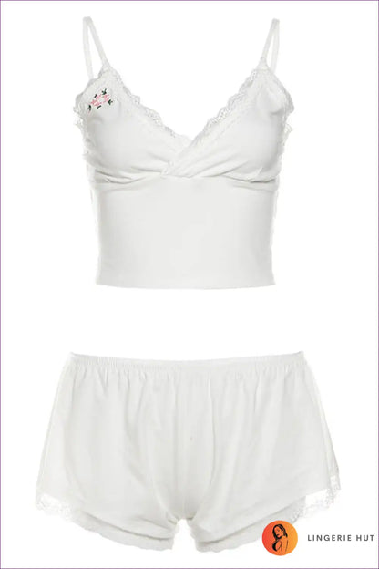 Camisole Set with Lace Trim - Sunday Morning Ritual for All Season, Casual, Everyday, just In, Lace