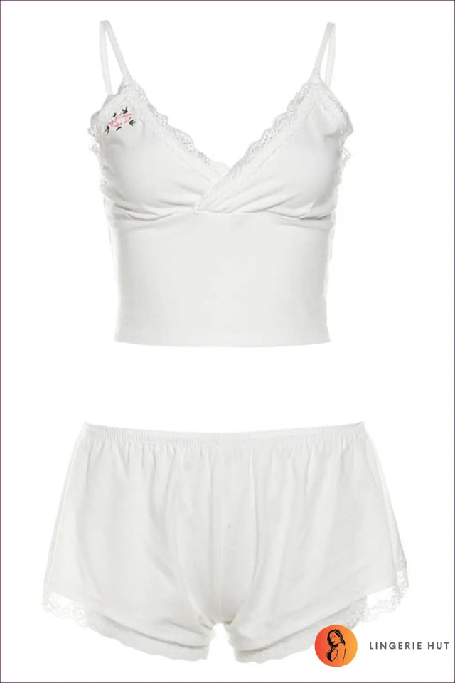 Lace Trim Pyjama Set - Effortless Lounging Redefined